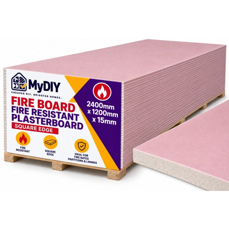Fire Board Square Edge Fire Resistant Plasterboard 2400 x 1200 x 12.5mm