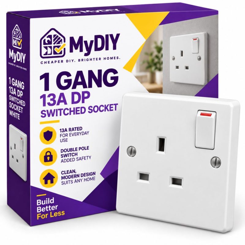 1-Gang 13A DP Switched Socket in White