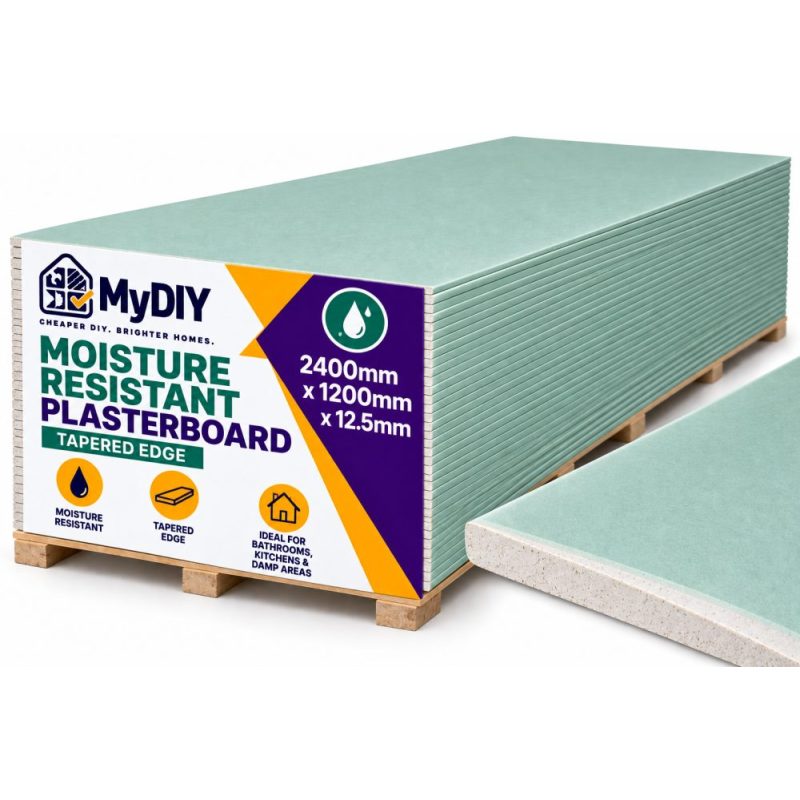 Moisture Resistant Plasterboard Tapered Edge 12.5 x 2400 x 1200mm