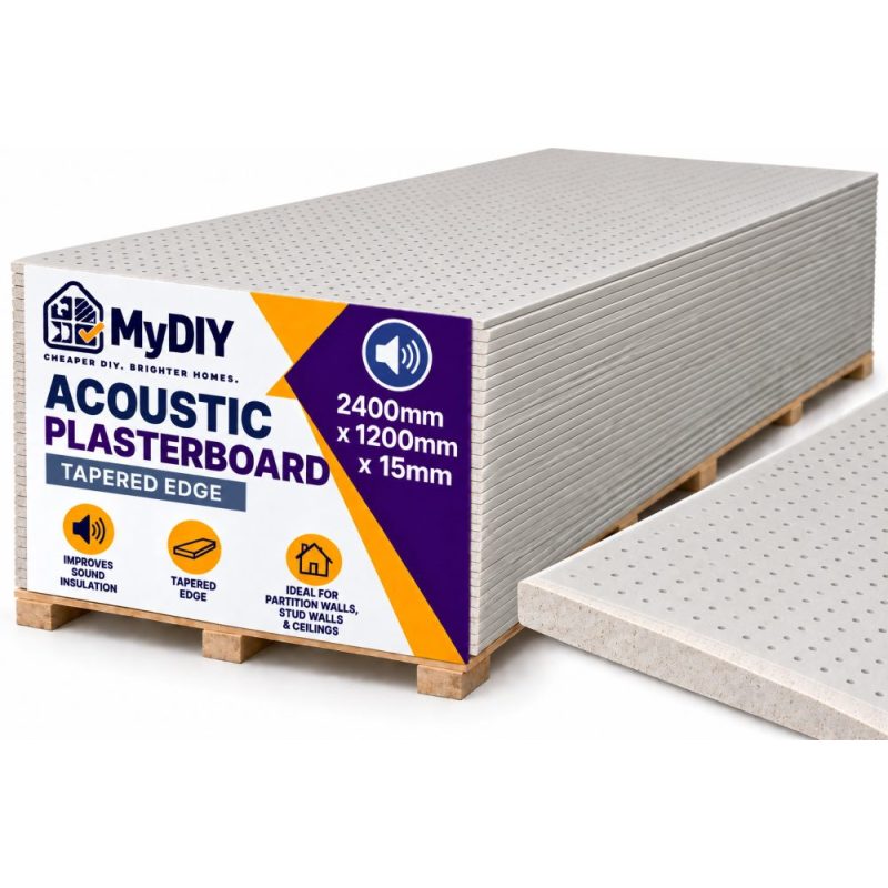 Acoustic Plasterboard Tapered Edge 2400mm x 1200mm x 15mm